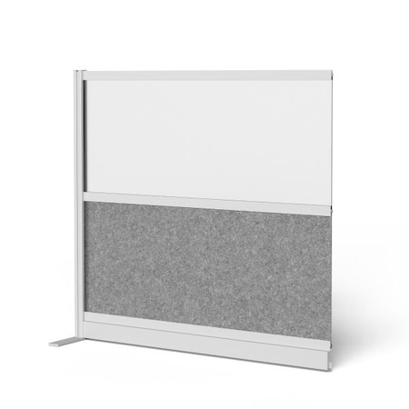 Luxor Expanse Modular Wall Room Divider System - Black Frame - 53" x 48" Wide Panel Add-On Wall MW-5348-XWCGWG
